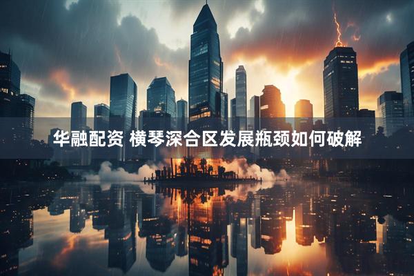 华融配资 横琴深合区发展瓶颈如何破解